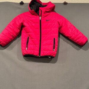 Nike Kids Bright Red Puffer Jacket size 4 extra small